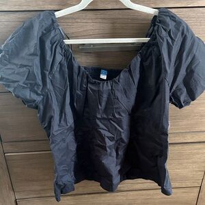 Old Navy Black Puff Sleeve Blouse